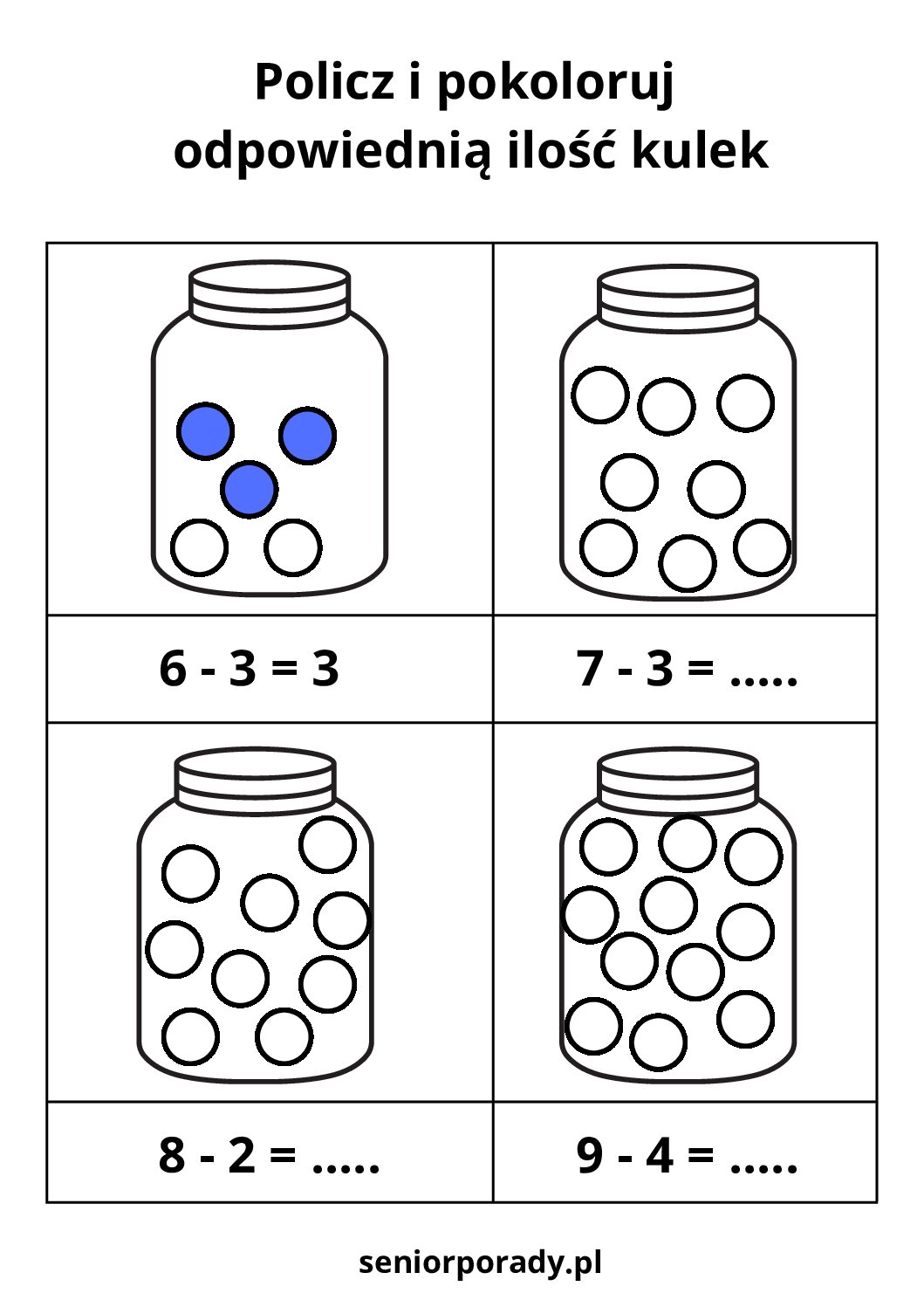 Zadanie matematyczne z odejmowaniem darmowy pdf trening koncentracji i motoryki małej