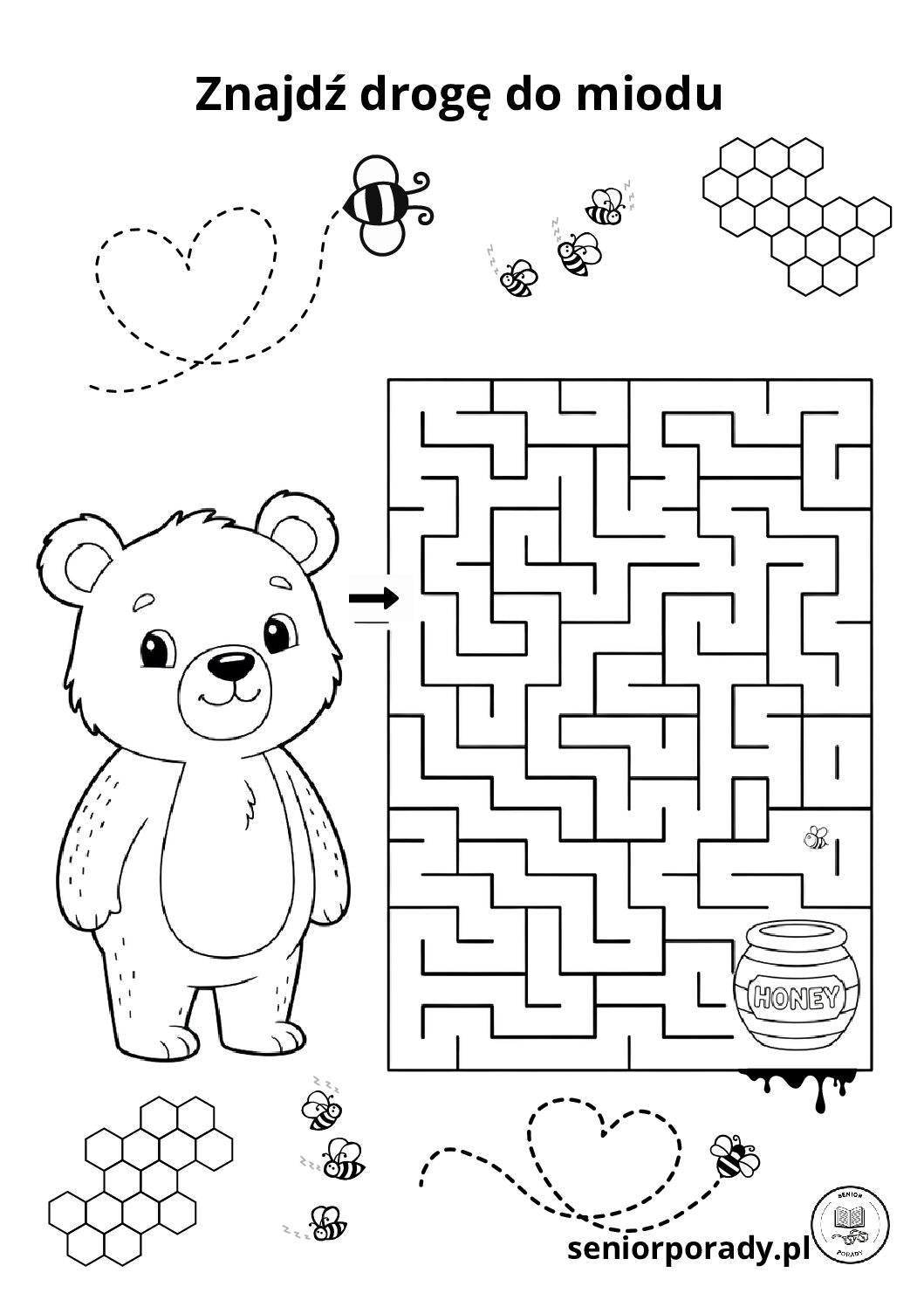 Łamigłówki – Dzień Misia – labirynt