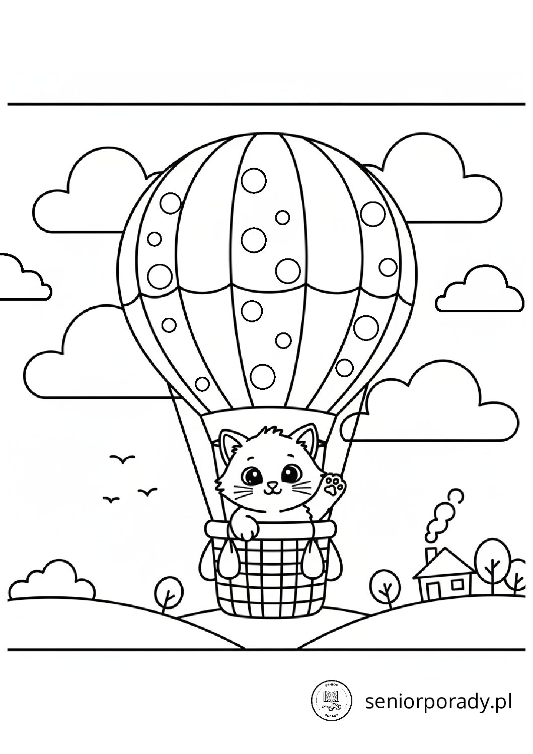 Kolorowanki – kotki – balon