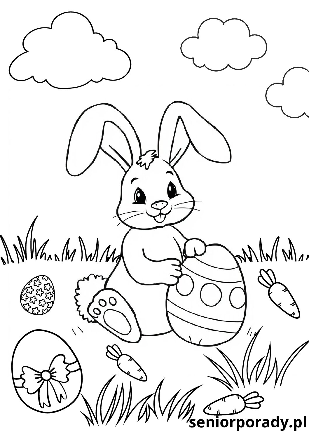 Kolorowanka na Wielkanoc – zajączek